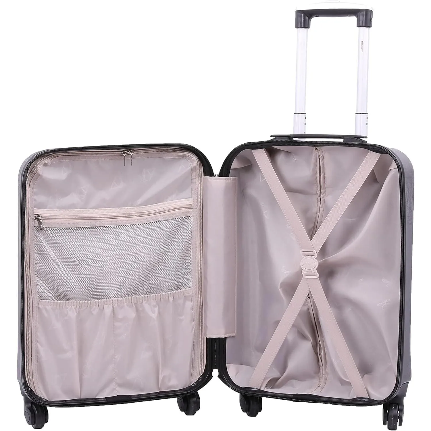 Aerolite (55x38x20cm) Emirates Max Size Hard Shell Carry On Hand Cabin Luggage Suitcase with 4 Wheels, Fits Ryanair, British Airways, easyJet & Many More