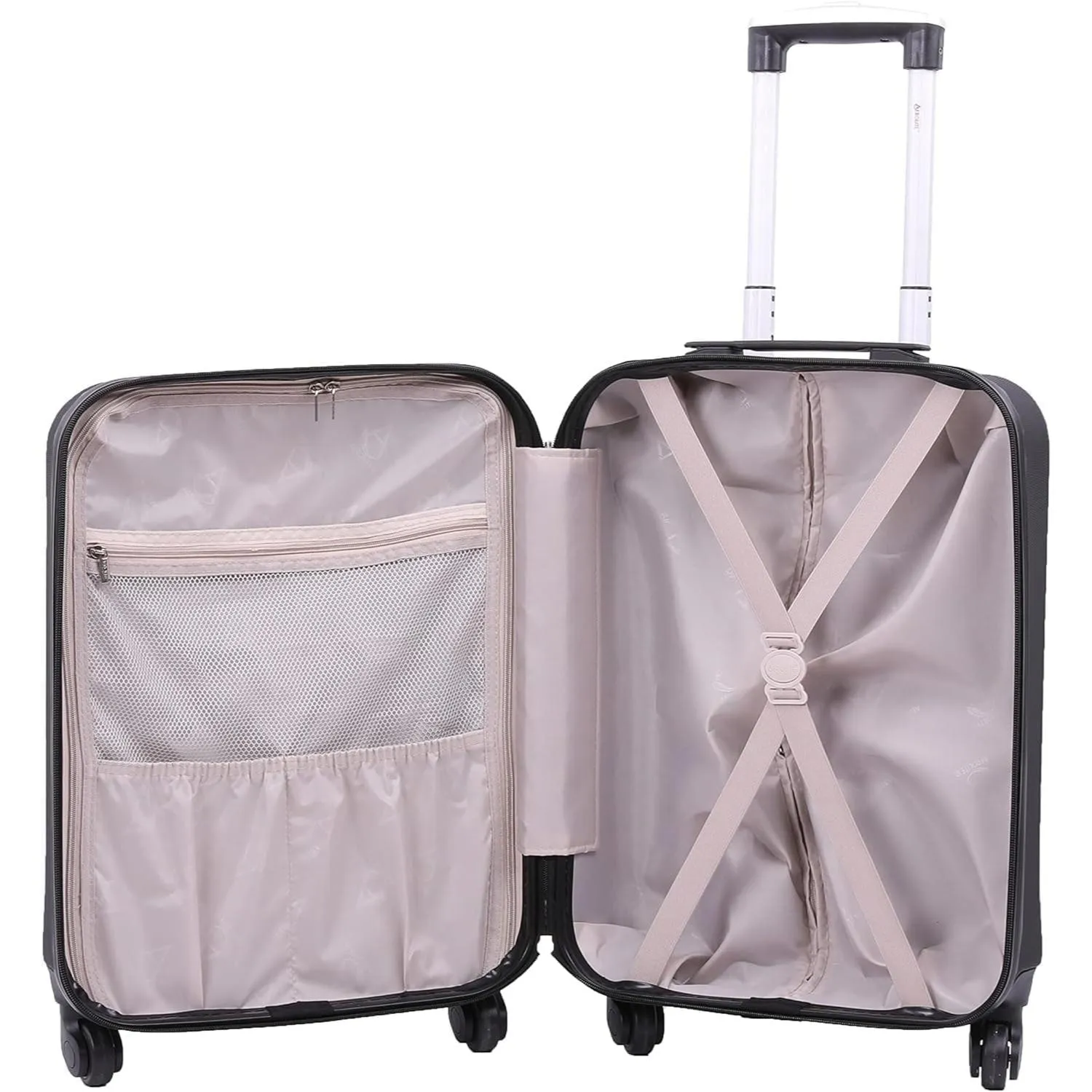 Aerolite (55x38x20cm) Emirates Max Size Hard Shell Carry On Hand Cabin Luggage Suitcase with 4 Wheels, Fits Ryanair, British Airways, easyJet & Many More