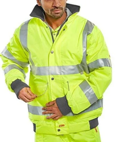 Beeswift Hi Vis Waterproof Super Bomber Jacket Vi Viz Class 3 En471 - Bd75