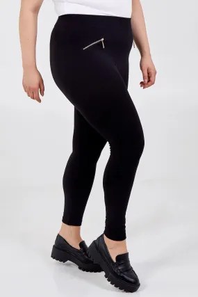 Curvy Zip Detail Leggings