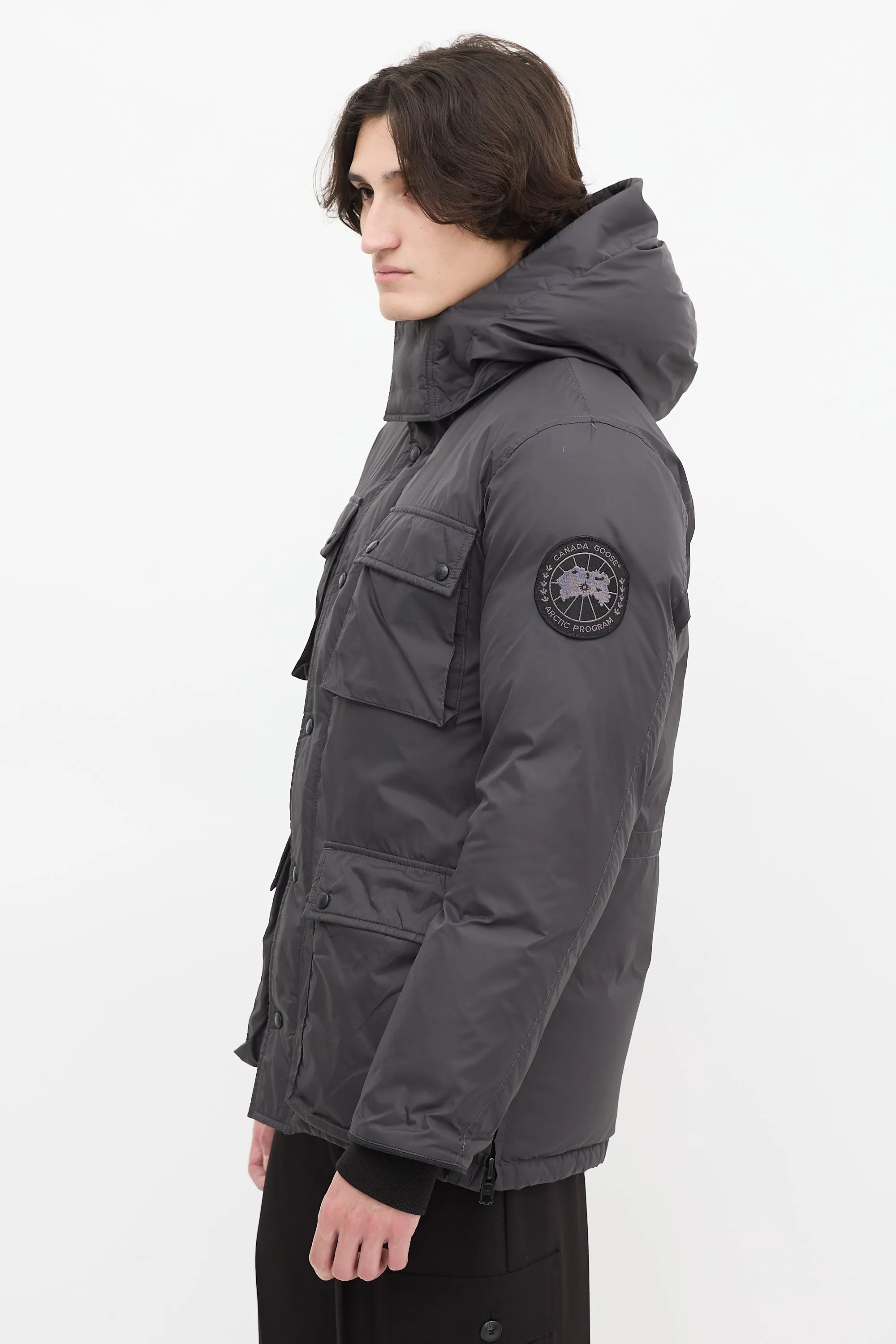 Dark Grey Down & Nylon Manitoba Jacket