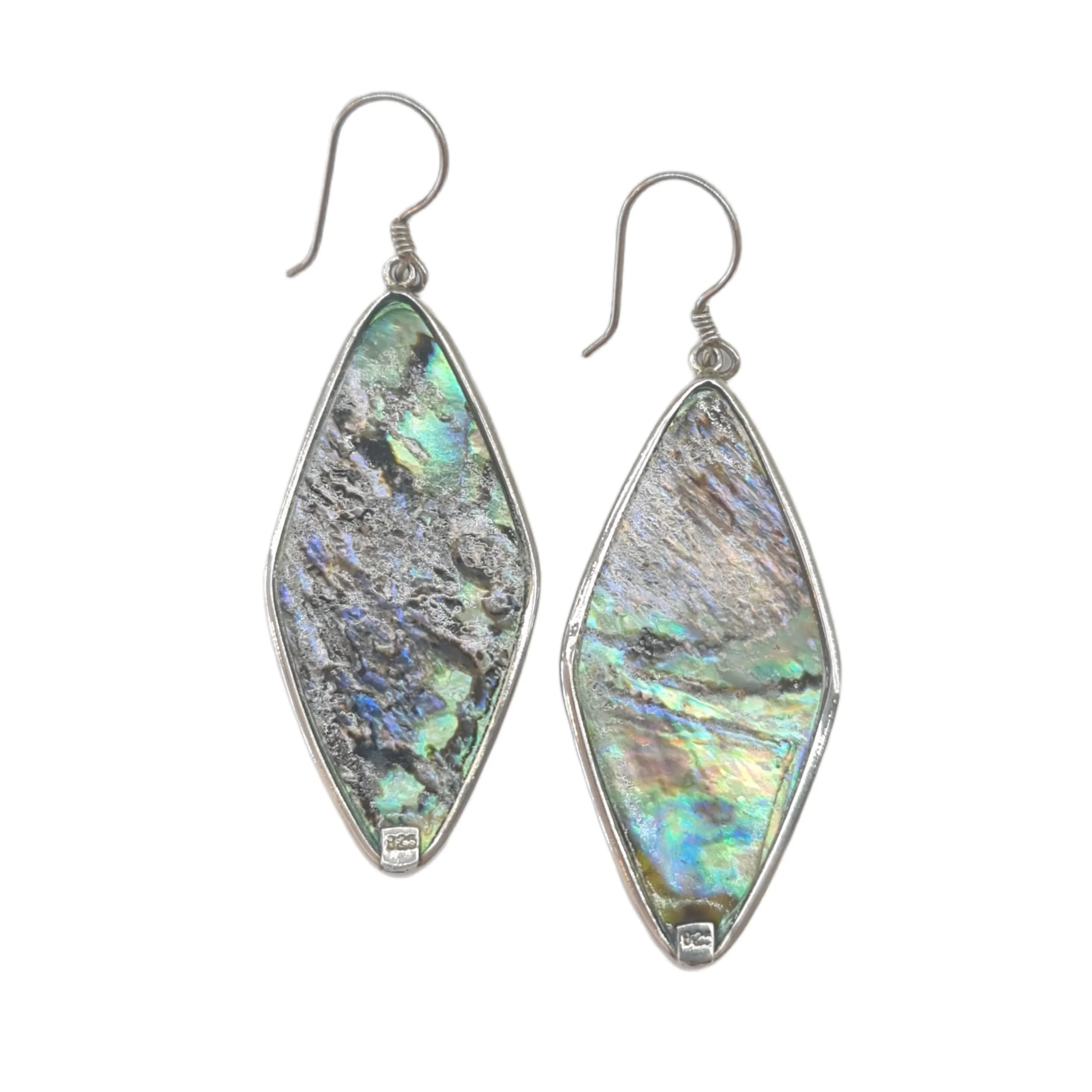 Green Paua Shell earrings large